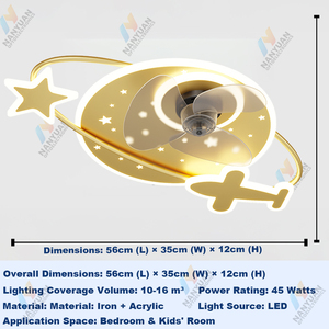 <span class=keywords><strong>Ventilateur</strong></span> de plafond moderne à 6 vitesses silencieux avec télécommande LED, protection des yeux RG0, intensité variable, chambre d'enfant - Product Image 6