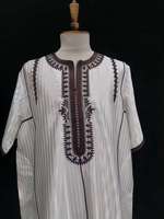 Robe de printemps pour hommes musulmans, grande taille, dernier design de mode, broderie lourde, garniture en dentelle, tissu soyeux brillant, thobes arabes