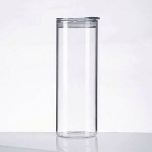 Gobelet en verre de 16 oz avec couvercle en PP pré-percé et paille, double paroi, transparent, pour sublimation, style globe à neige, cadeau d'affaires moderne - Product Image 1