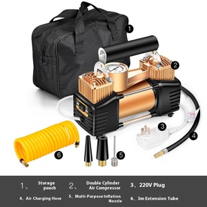 Bomba de Aire de Doble Cilindro 220V para Hogar y Coche con Bolsa para Balón y Anillo de Natación, Fabricada en Metal AX-8807 - Product Image 2
