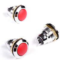 Saklar Tombol Tekan TOOWEI 16mm Momentary 1NO 2Pin Tahan Air Logam 12V/250V 2A 4A IP67
