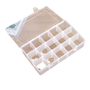 Transparent 15 Compartment Plastic Storage Box <b>With</b> Lid For Jewelry Beading Nail Art Organizing Large Size PP Material - Product Image 3