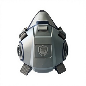 CE Approved Half <b>Face</b> Respirator Dustproof Lightweight Reusable Washable Dual Acid Gas Filters Anti-Fog Silicone Mask Chemical - Product Image 1