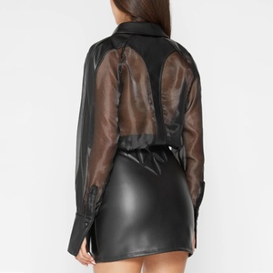 Nouvelle Collection : Ensemble en Cuir de Haute Qualité pour Femme – Veste Courte Zippée Style Urbain, Short Évasé et Jupe en Cuir Brillant - Product Image 2