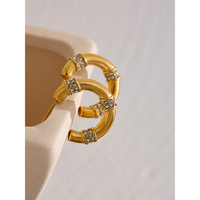 JINYOU – boucles d'oreilles créoles en acier inoxydable pour femme, bijoux de marque, Texture délicate, pavé de Zircon cubique, or, breloques, 1962