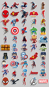 Offre Spéciale 50 pièces/ensemble Avengers décor autocollants dessin animé Durable écologique brillant stratification décor à la maison - Product Image 2