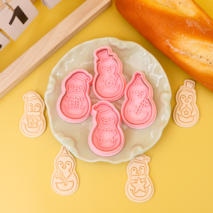 Christmas <strong>Penguin</strong> 3D Cartoon Cookie Cutters Eco-Friendly Plastic DIY Clay Printed <strong>Biscuits</strong> for Party - Product Image 1