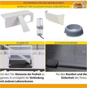 Ferplast <span class=keywords><strong>Cage</strong></span> pour lapin modulaire extensible 3 modules <span class=keywords><strong>Cage</strong></span> pour lapin <span class=keywords><strong>Cage</strong></span> pour cochon d'Inde <span class=keywords><strong>Cage</strong></span> pour animaux <span class=keywords><strong>Cage</strong></span> pliable spacieuse en métal Utilisation en intérieur - Product Image 5