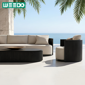 <span class=keywords><strong>Set</strong></span> di Divani da Esterno in Lega di Alluminio Moderno, Impermeabile, Adatto per Cortili, Terrazze e Giardini di Ville - Product Image 1