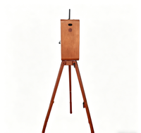 Photo Booth Kayu Retro Portabel Berkualitas Tinggi, Kompatibel dengan iPad dan SLR, Dilengkapi Printer untuk Cetak Foto Instan
