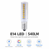 Ampoule LED E14 5W 540LM 230V en céramique de haute qualité, sans scintillement, économie d'énergie, pour hôtel, avec un CRI élevé > 80