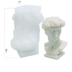 DIY Estilo nórdico yeso estatua molde Venus Eurydice Agrippa David yeso piedra expandida aromaterapia vela molde vela perfumada