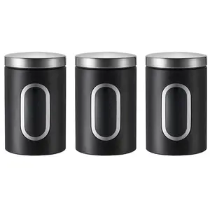 3Pcs Stainless Steel Tea Tank Coffee Sugar Storage Canisters Jars Pots Kitchen Food Container for Grains Nuts Cans Box Bottels