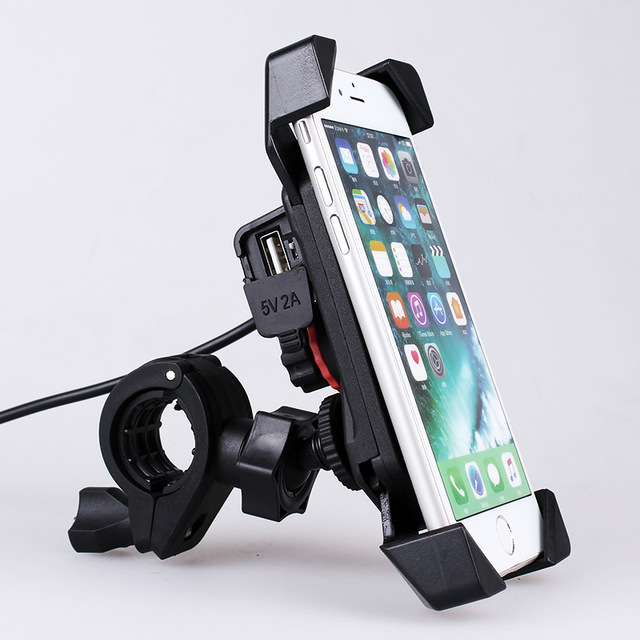 Motorcycle Phone Holder Usb Charger for 3.5''-6.5'' Smartphone