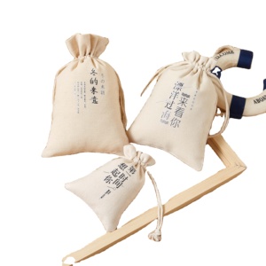 Pochette à cordon en coton biologique avec logo personnalisé, écologique, de qualité, pour bijoux, emballage de bougies, sac cadeau - Product Image 1