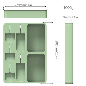 2023 Multifunctional Silicone Utensil Organizer Drawer Silverware Organizer for Kitchen Drawer Utensil Cutlery Tray For Drawer