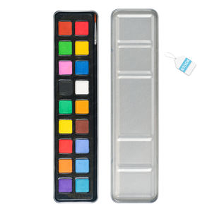 SINOART 18 couleurs boîte en fer blanc ensemble <span class=keywords><strong>de</strong></span> peinture <span class=keywords><strong>aquarelle</strong></span> solide avec pinceau parfait pour les étudiants débutants - Product Image 1