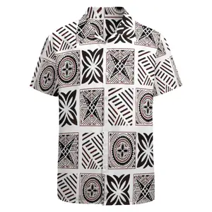 High Quality Hawaiian Polynesian Men Shirt Summer Casual Tops Custom Plus Size Men Tribal Formal Shirts