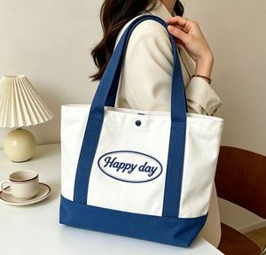 Bolsa de Tela de Algodón Reciclado Ecológica con Bolsillo, Bolsas de Compras con Asas - Product Image 2