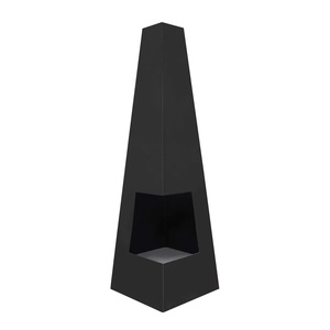 Corner Access Pyramid <strong>Steel</strong> Chiminea Wood Firepit Log Burner Heater for Garden Patio Back Yard <strong>Outdoor</strong> <strong>Fireplace</strong> - Product Image 6