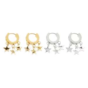 Pendientes de Aro K Star, Oro y Plata, 6mm, Acero, Joyería de Moda Unisex, Regalo Moderno - Product Image 4