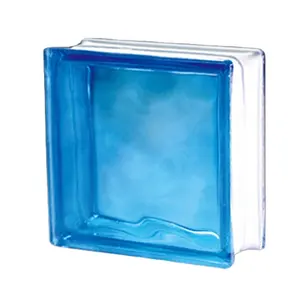 高品質の装飾壁用の青い平行ガラスブロック