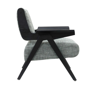 เก้าอี้ทานข้าวไม้เนื้อแข็ง Anji Home Furniture เก้าอี้พักผ่อนสำหรับ 1 ที่นั่ง เก้าอี้ผ้าบุลายสวย - Product Image 3