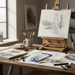 Set Artistico 6 Pezzi - Matite a Carboncino 2H 2B 4B 6B 8B per Schizzi e Sfumature Marca Mengfu Modello M-0006 Made in China - Product Image 3