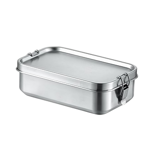 Bencircle CS01 Wood Lid Stainless Steel Lunch <b>Box</b> Double Latch Bento Lunch <b>Box</b> for Kids Adult 304 Stainless Steel Lunch <b>Box</b> - Product Image 3