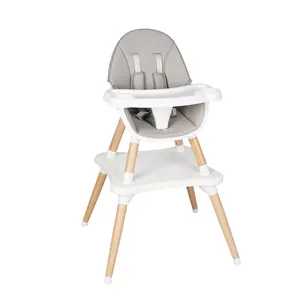 北欧可折叠婴儿坐椅，现代塑料木制婴儿高脚椅/