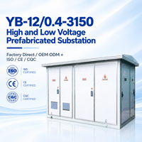 YB-12 12kV 3150kVA Centre de données, sous-station préfabriquée, type boîtier compact extérieur, transformateur de sous-station personnalisé