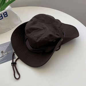 Western Cowboy Style Unisex Sun Bucket <b>Hat</b> with String <b>for</b> Sun Protection Fishing Mountaineering Cap - Product Image 4