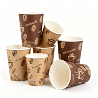 Gobelets en papier à prix d'usine, personnalisables avec logo, jetables, en kraft blanc, à paroi simple, pour café, thé et événements.