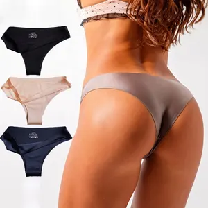 Nieuw Binnen Groothandel Dames Spotloze Panty Ijs Zijde Vrouwen Slipje Strings Lasergesneden Naadloze Ondergoed Voor Vrouw