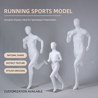 Mannequin de présentation de vêtements de sport en fibre de verre blanc mat pour adulte, taille réelle, avec support