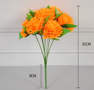 <span class=keywords><strong>Precio</strong></span> al por mayor Ramos de flores de clavel artificiales 7 cabezas Ramos de clavel falsos de seda Flores decorativas de boda - Product Image 2