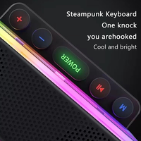 Haut-parleur BT portable en forme de piano double haut-parleur sans fil transparent portable avec clavier HiFi 2.0 stéréo rvb rétro-éclairé