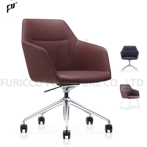 Prezzo di Fabbrica Miglior Prodotto Sedia da Ufficio per Riunioni in Pelle a Schienale Basso con Ruote - Product Image 1