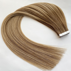 Extensions de cheveux humains chinois vierges Remy à double brin sans couture, d'un seul donneur, doux, lisses, invisibles, adhésives, blond blanc, 2026 - Product Image 4