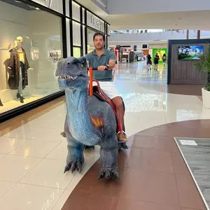 테마 파크 타기 놀이 공룡 실물 크기 Animatronic Dinosaurios 세계 걷기 기계 공룡 타기 로봇