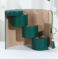 Boîte de rangement pour bijoux en PU de qualité supérieure, cylindrique, multi-couches, pour collier, bague, bracelet, rangement de voyage