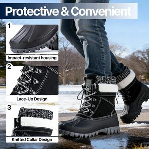 Botas de Nieve Impermeables para Mujer FOXA, Forradas de Felpa, Aisladas para Clima Frío - Product Image 5