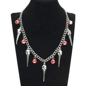 Collar de Calavera con Perlas de Sangre, Borla de Aleación de Zinc, Joyería Gótica para Fiestas - Product Image 2