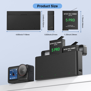 <span class=keywords><strong>Action</strong></span> 5 Pro 4 3 Batterie de remplacement avec 3 Chargeurs Hub Compatible pour DJI Osmo <span class=keywords><strong>Action</strong></span> 5 Pro 3/4 Caméra (Noir 2 Pack Batteries) - Product Image 5