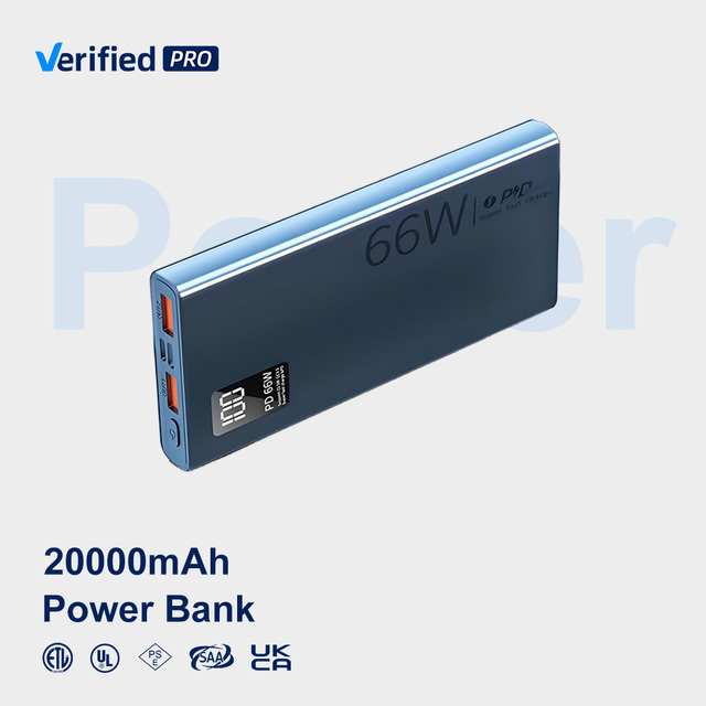 TKT 20000mAh Slim Portable Power Bank with LED Display Multi-Port Mobile Charger for iPhone & Laptop 20W Output Power