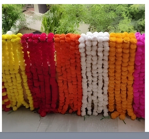 Guirlandes de fleurs en feutre non tissé faites à la main, multicolores, décoration bohème suspendue pour la maison, mariage, salon, usage intérieur - Product Image 2