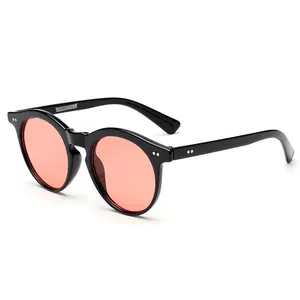 Sonnenbrille Fabrik Preis Design Neue Trendy Mode Italien Runde Metall Unisex Custom Logo OEM TAC Gläser PC Rahmen Sonnenbrillen