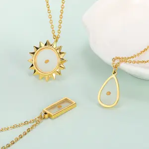 2023 Hot Christian Jewelry Hot Sale Stainless Steel Sun Shell Mustard Seed Heart Pendant Necklace for women