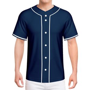 Kaus Baseball 100% poliester 180gram bernapas kaus tim lengan pendek dapat disesuaikan dengan bordir Logo kustom - Product Image 4