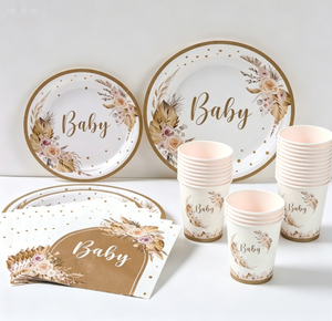 DAMAI - Juego de Vajilla Desechable para Baby Shower, Platos de Papel, Decoración para Fiestas, Ecológico, de Alta Calidad - Product Image 2